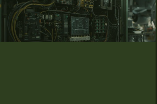 The image shows a close-up view of electronic circuit boards with various components, wires, and connectors.