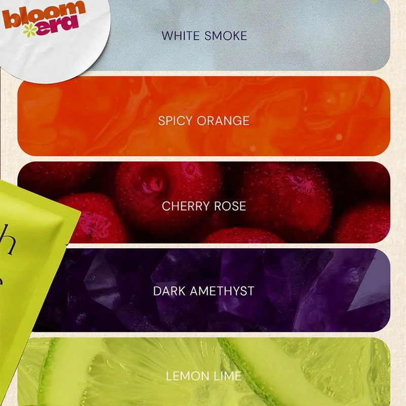 The Bloom Loudly colour palette translates the inspiration behind the project into a vibrant visual system, using floral tones to create a bold and joyful brand identity.