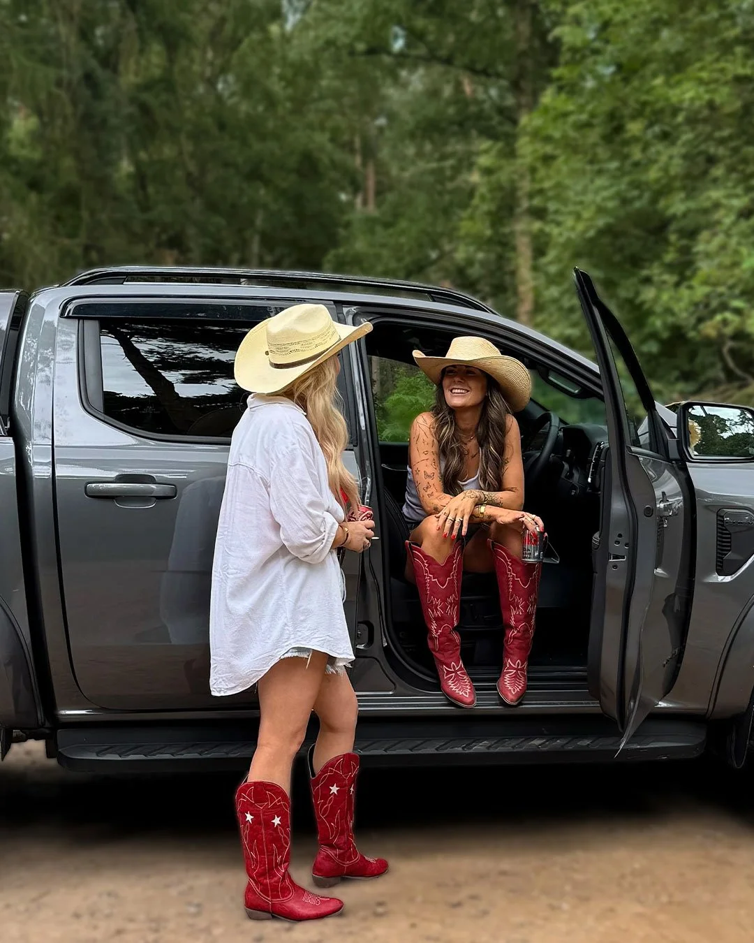 Behind-the-scenes moment from the Home by Sunday American Summer campaign photoshoot.