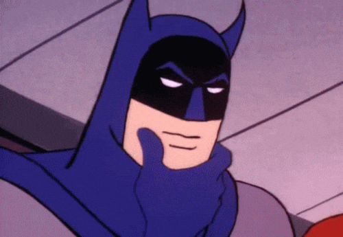 Animated reaction showing someone carefully thinking through a creative decision.