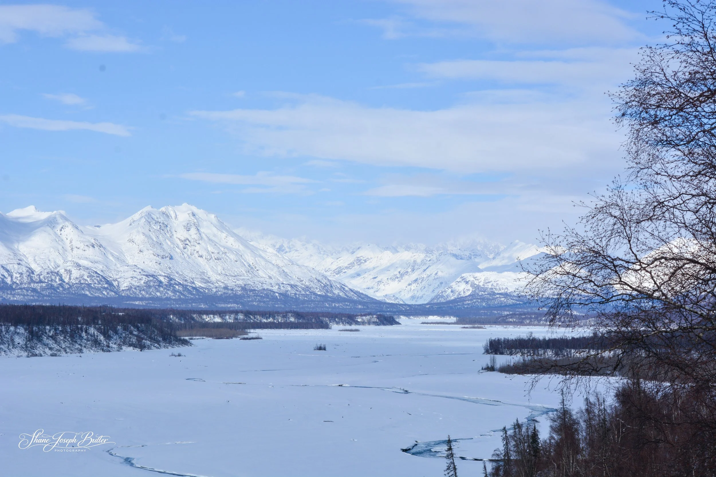 Chulitna River looking North to the Denali Range from Denali South Viewpoint.

Shot with Nikon D7100