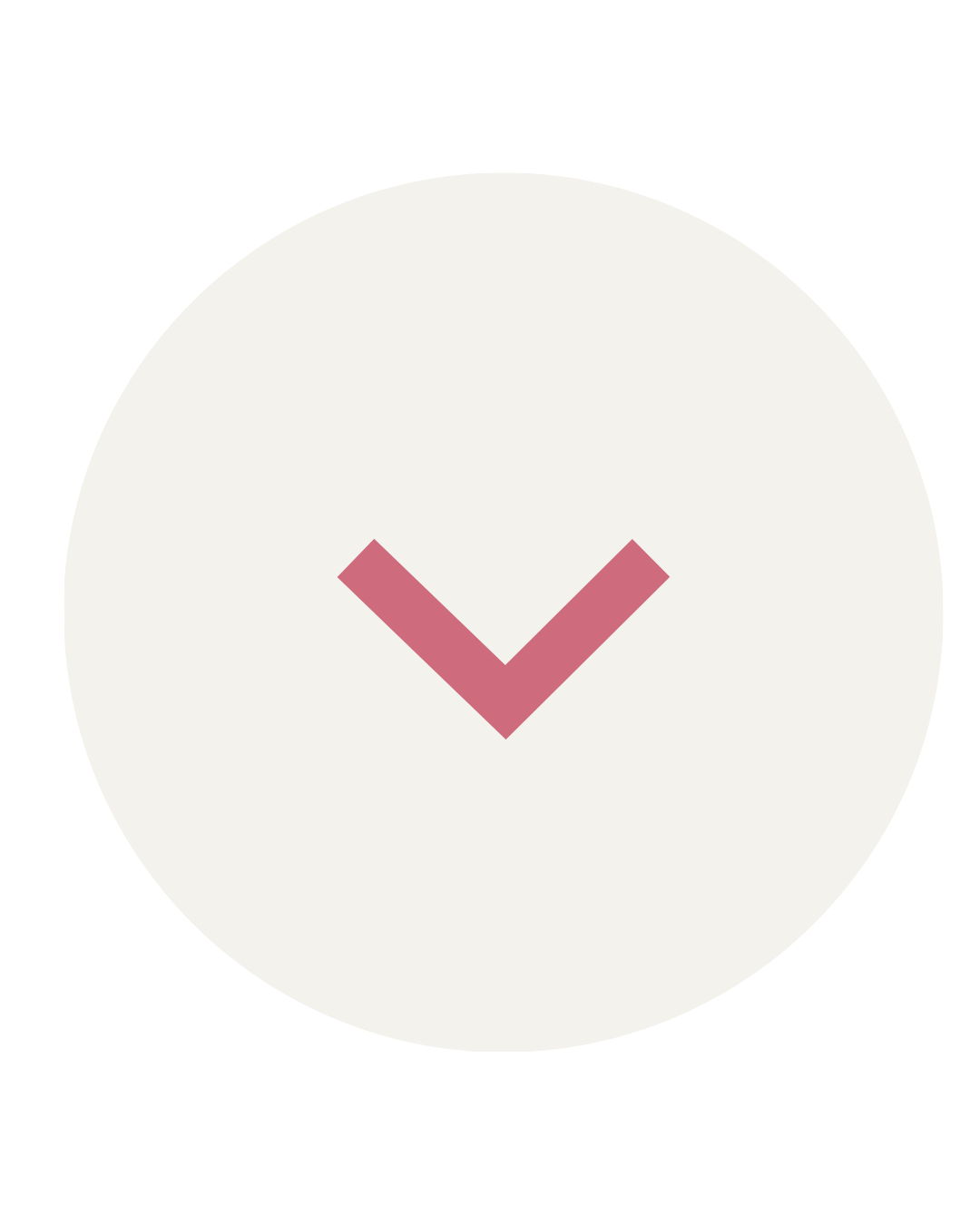 A white circle with a pink downward pointing arrow in the center, against a black background.