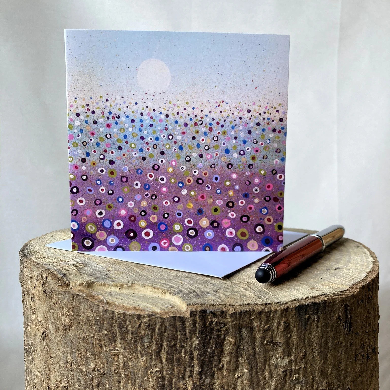 abstract floral meadow greetings card