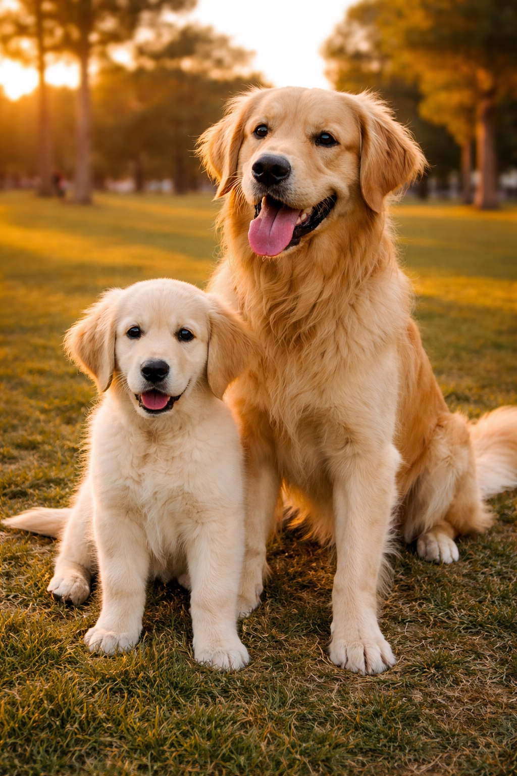Bear, Golden Retriever as pup and adult