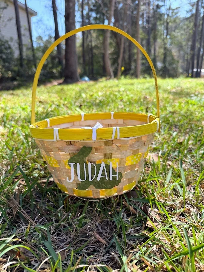 Easter Basket Acrylic Tags with Custom Name