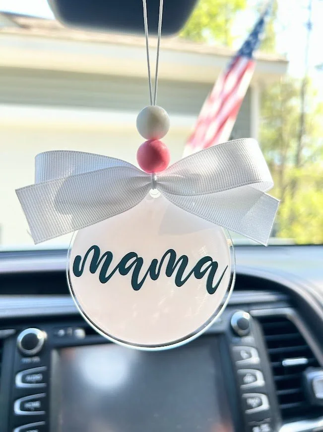 Script Name Car Charm - Custom Acrylic Rearview Mirror Accessory