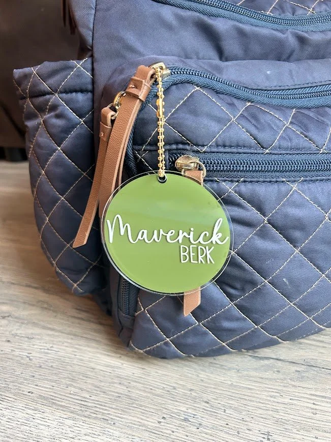 Personalized Acrylic Bag Tag for Diaper Bags & Backpacks