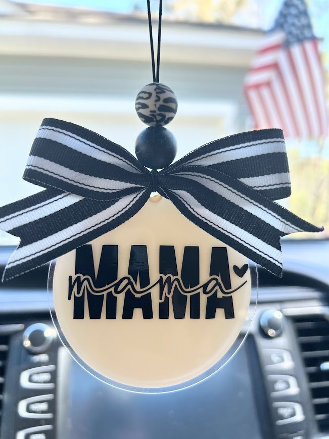 "Mama" Car Charm - Custom Acrylic Rearview Mirror Accessory