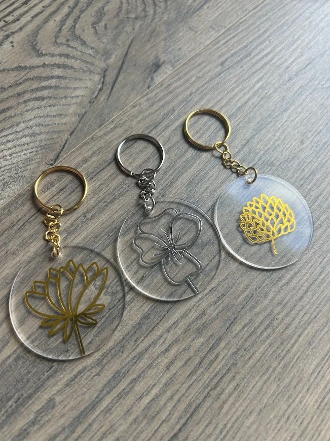 Birth Flower Acrylic Keychain