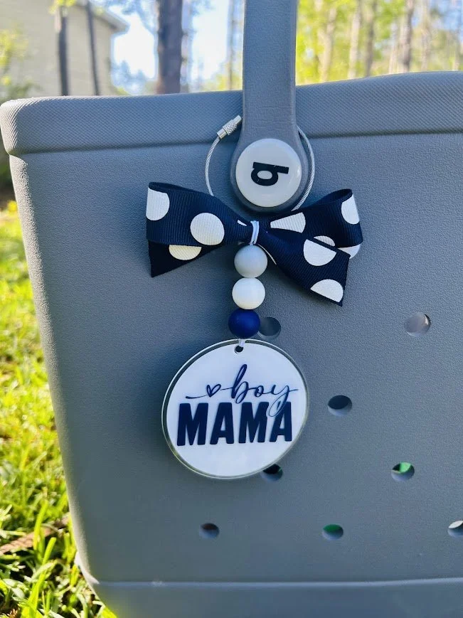"Boy Mama" Bag Tag- Custom Acrylic Bag Charm