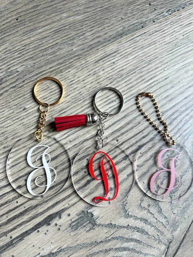 Single Script Initial Acrylic Keychain
