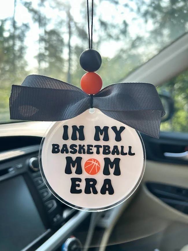 In My Sports Mom Era Car Charm - Custom Acrylic Rearview Mirror Accessory