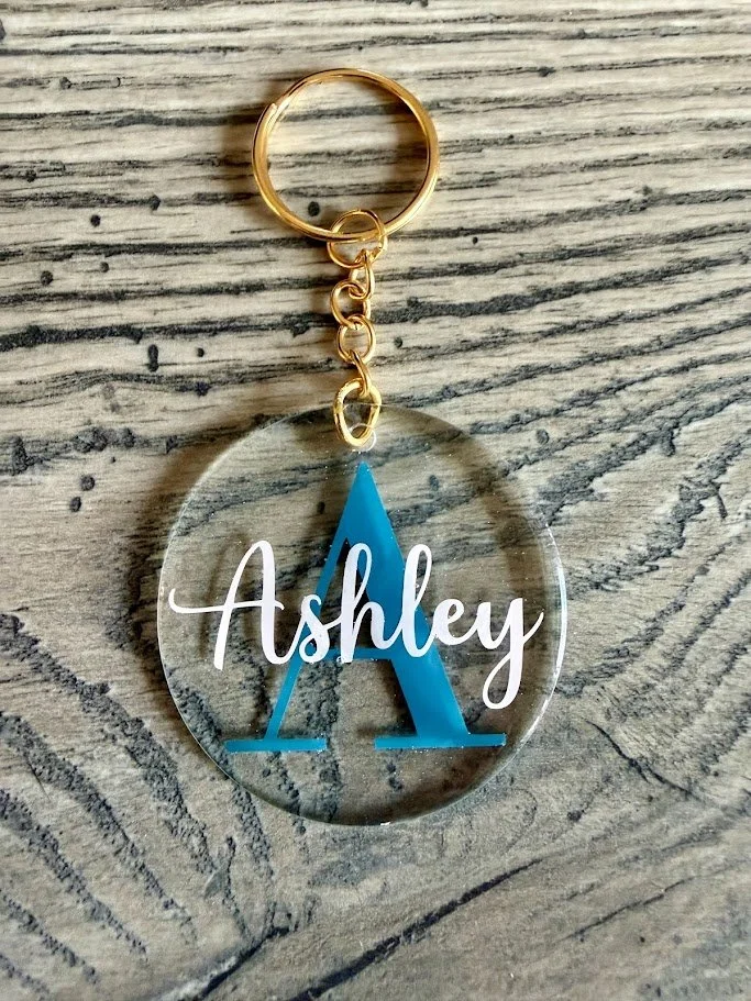 Initial & Script Name Acrylic Keychain