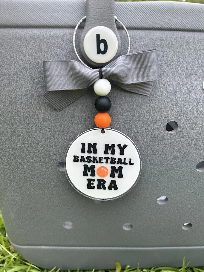 In My Sports Mom Era Bag Tag- Custom Acrylic Bag Charm with Personalized Sport