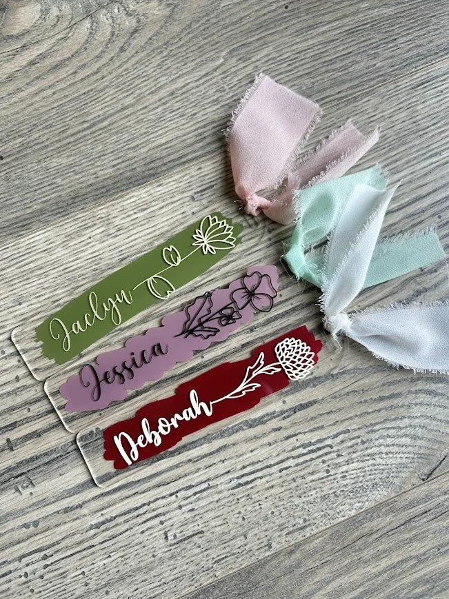 Single Birth Flower Custom Acrylic Bookmark