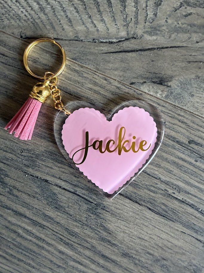 Heart Name Acrylic Keychain