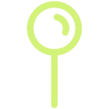 Simple illustration of a green lollipop with a swirl design.