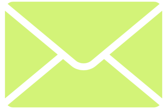 A green envelope with a black outline.