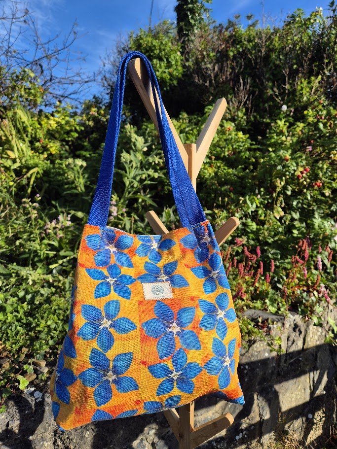 Handmade Woven Motion Linen Tote Bag