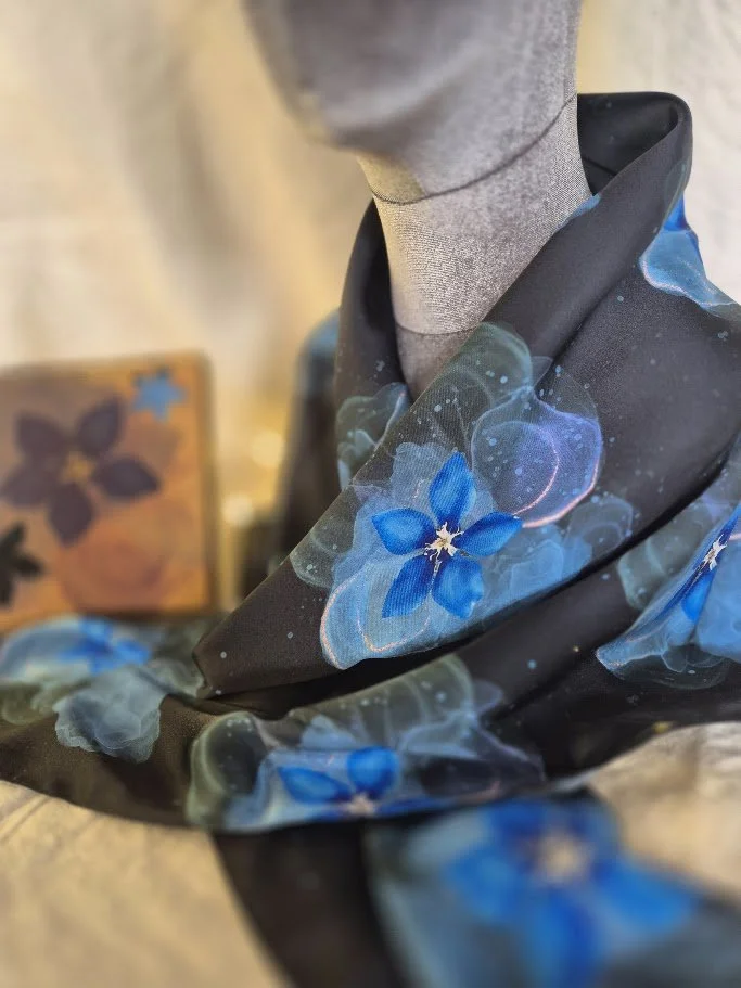 Woven Motion Burren Gentian Scarves -Large