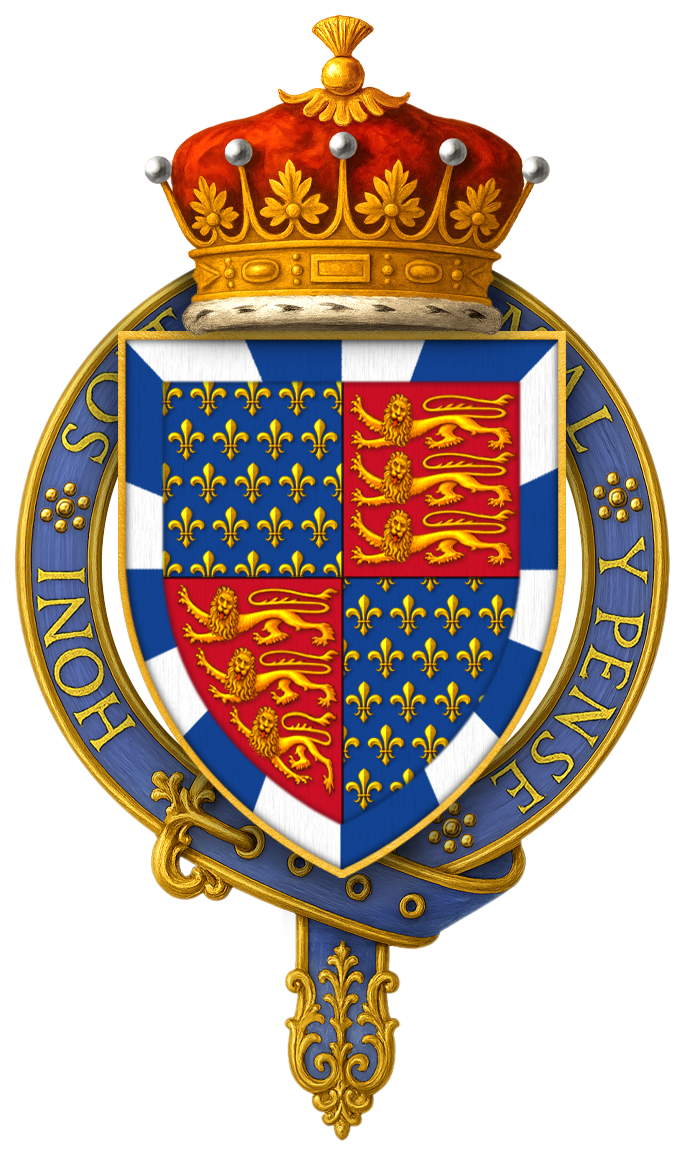Royal emblem featuring a golden crown on top of a shield decorated with fleurs-de-lis and lions, surrounded by a gold and blue circular border with the inscription 'Honolulu Police Department'.