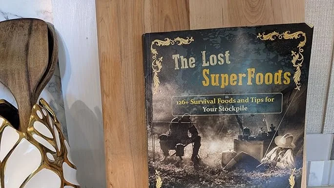 Cover of The Lost SuperFoods book by Claude Davis about traditional food storage and survival foods