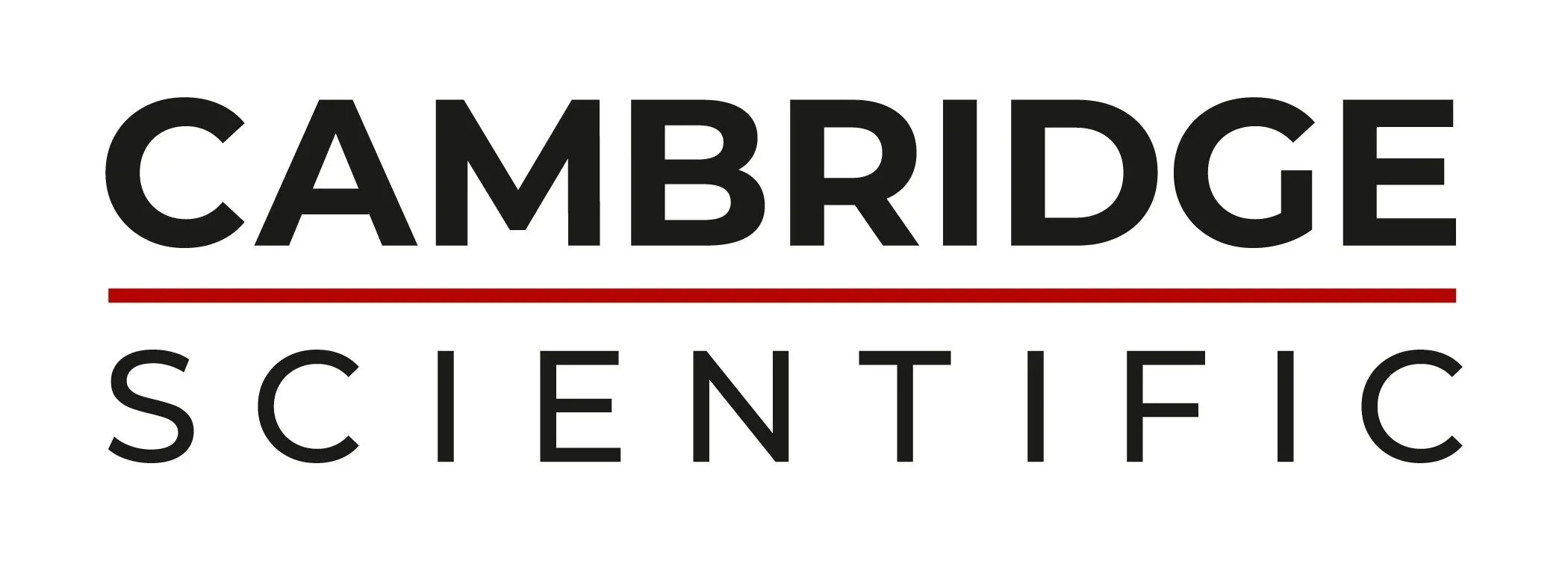 Cambridge Scientific logo with black text, red underline, and the word scientific below
