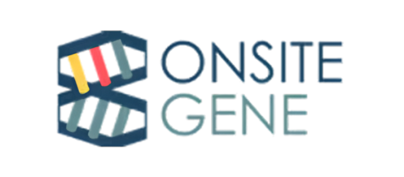 Logo of Onsite Gene featuring a stylized DNA helix with colored ribbons and the text 'ONSITE GENE'.