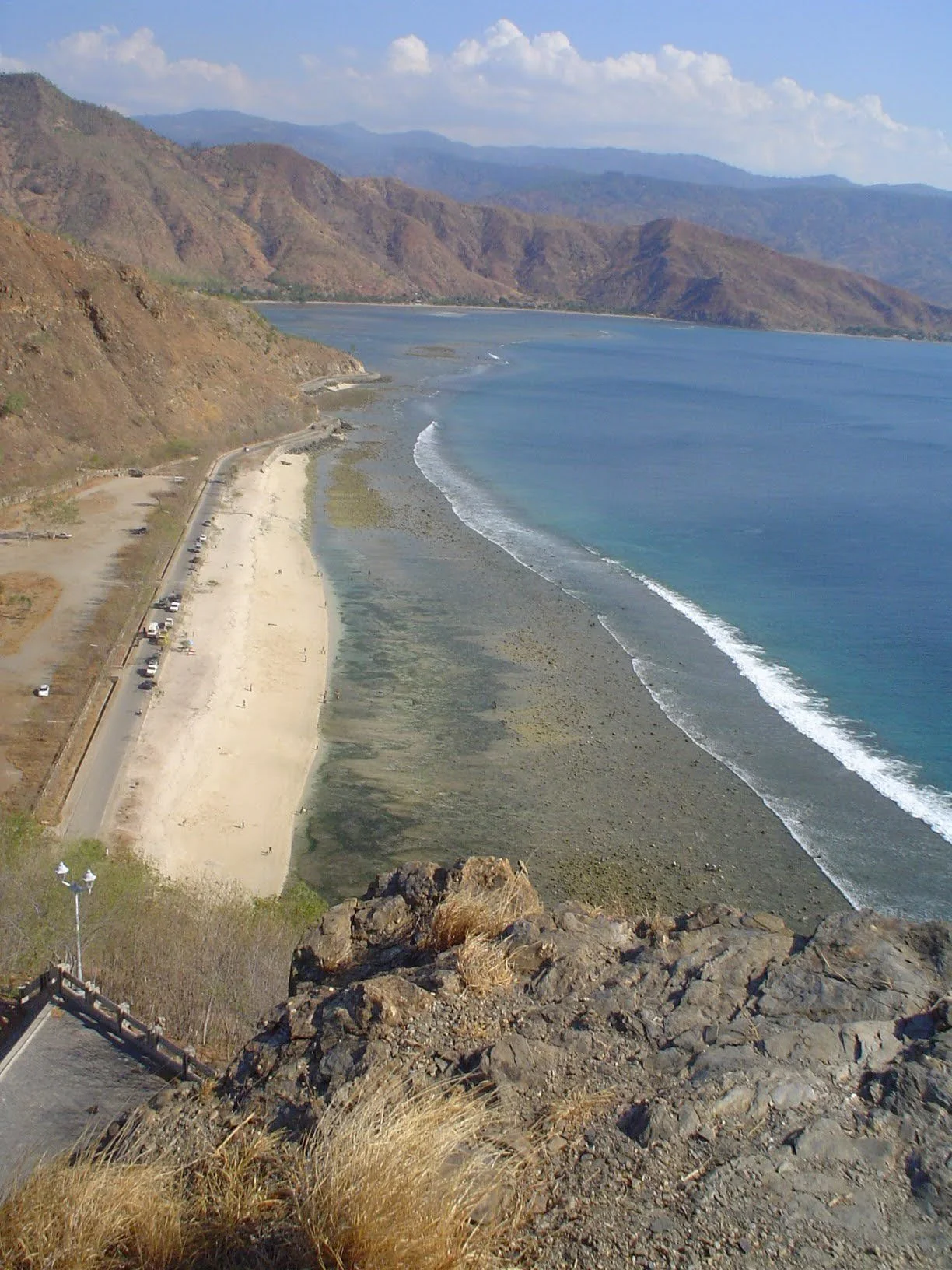 View from up at Christo-Rei looking back down at the inviting beach.