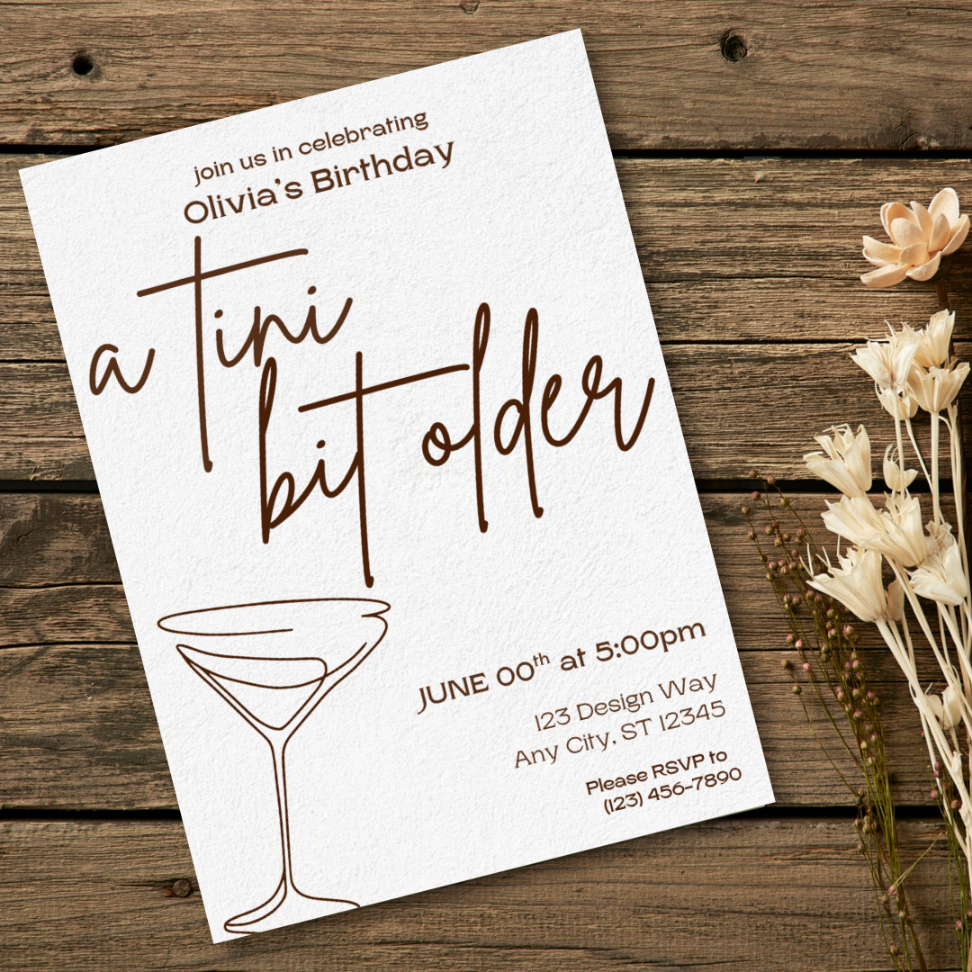 'A Tini Bit Older' Digital Birthday Invitation