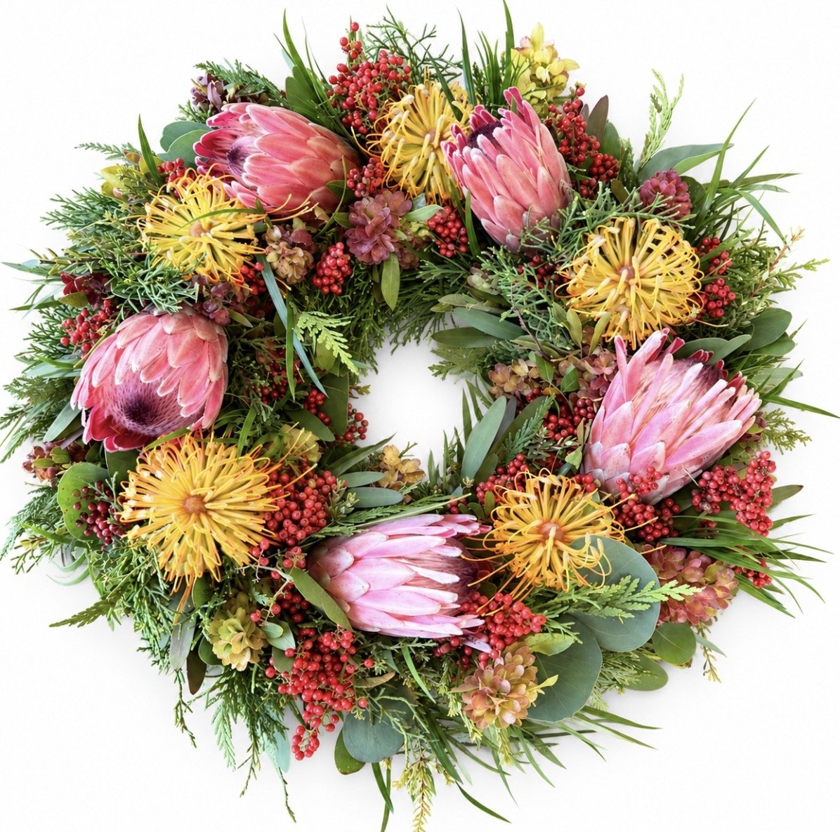 Christmas Berry Protea Wreath