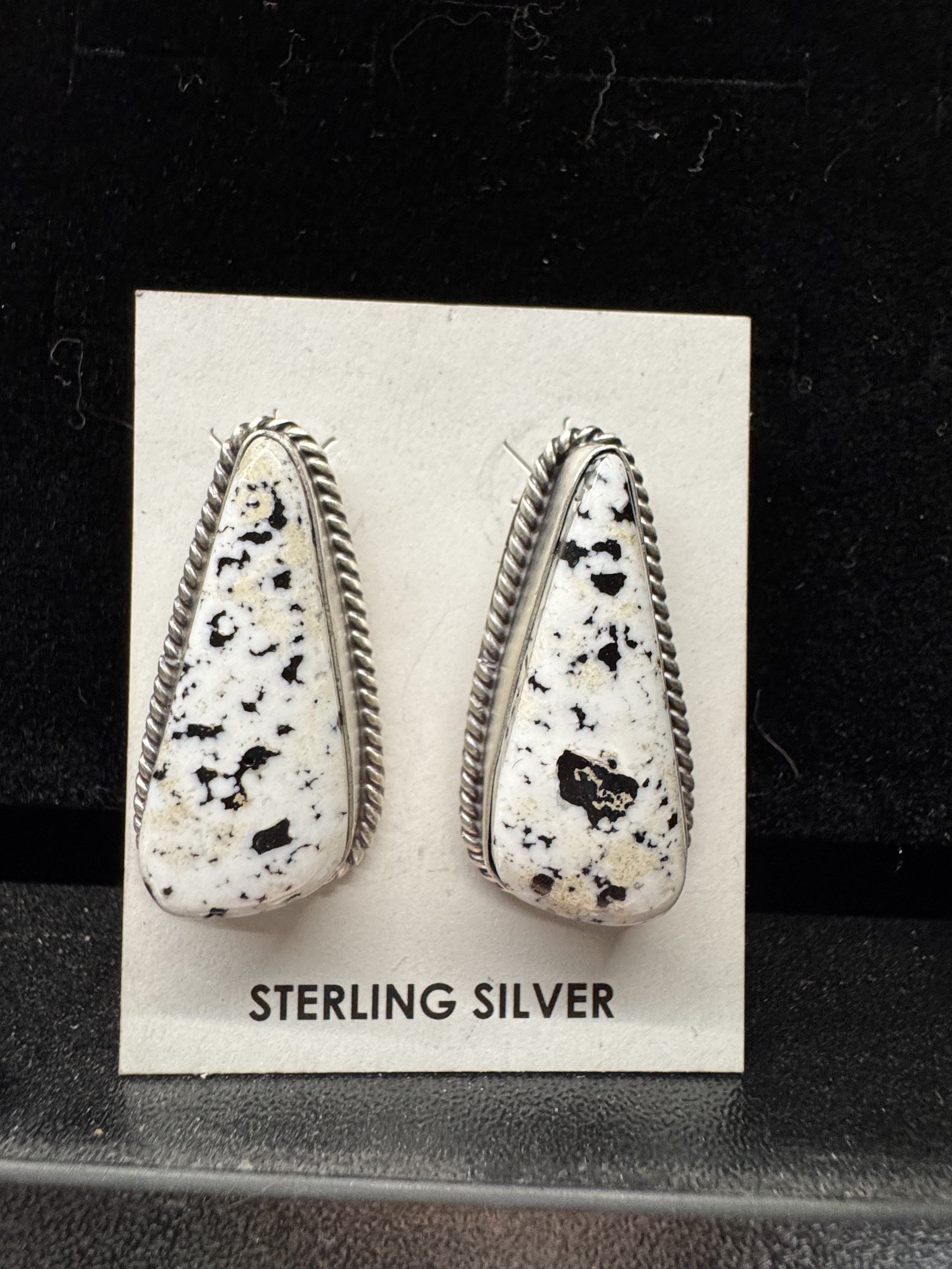 White Buffalo Navajo Handmade Earring