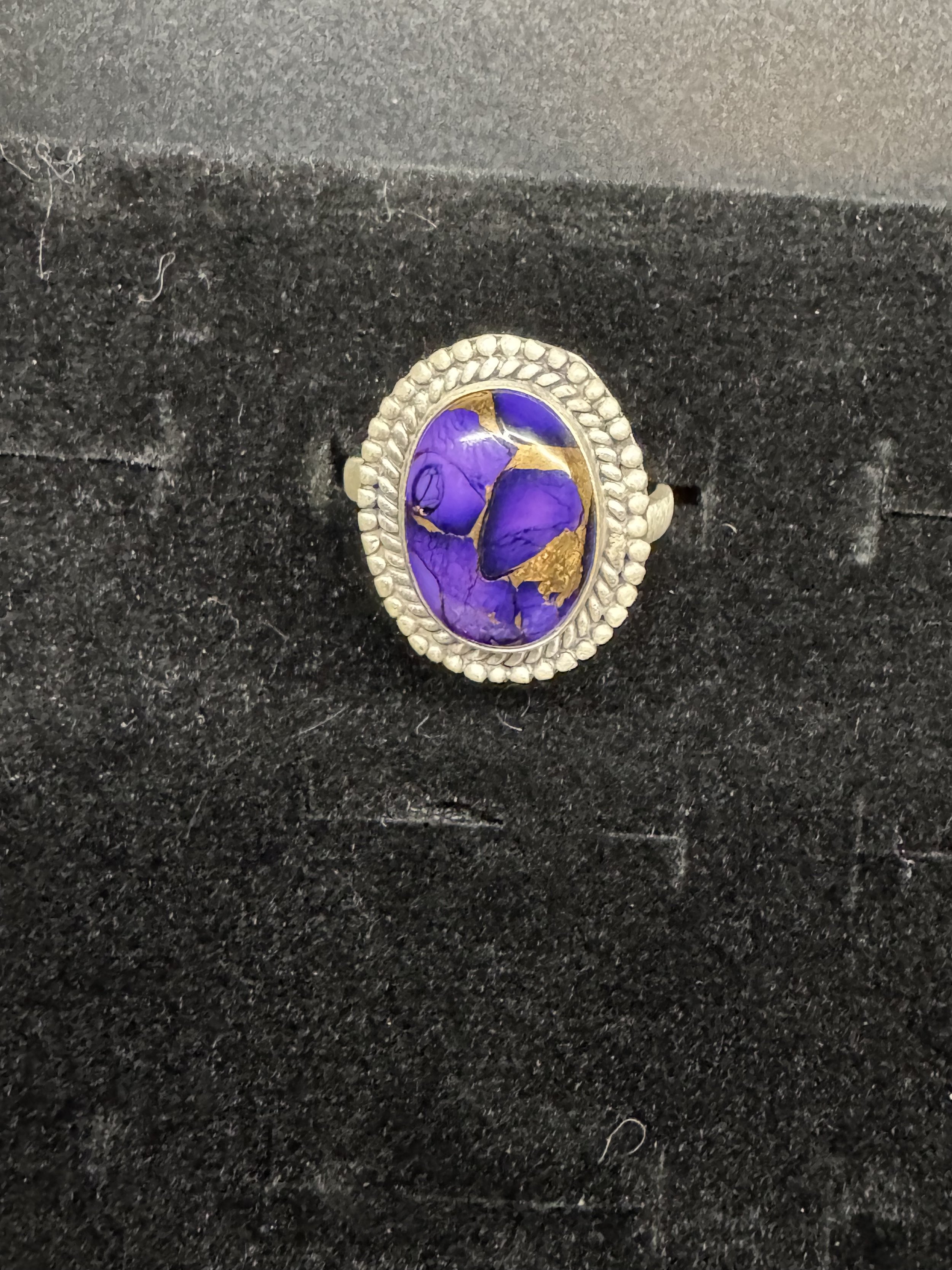 Purple Dahlia Adjustable Ring