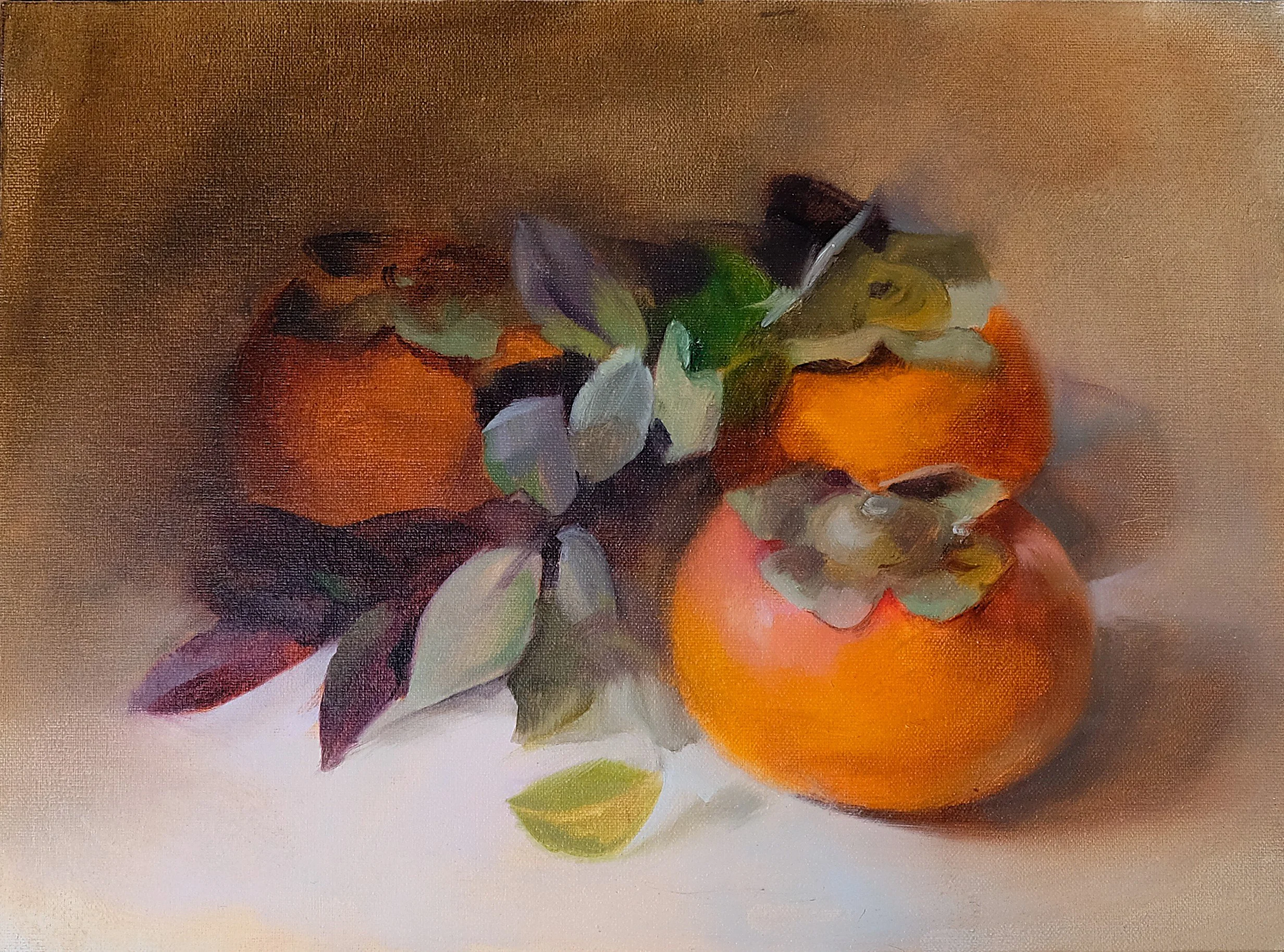 Persimmon Study - 9x12 - Oil on Canvas