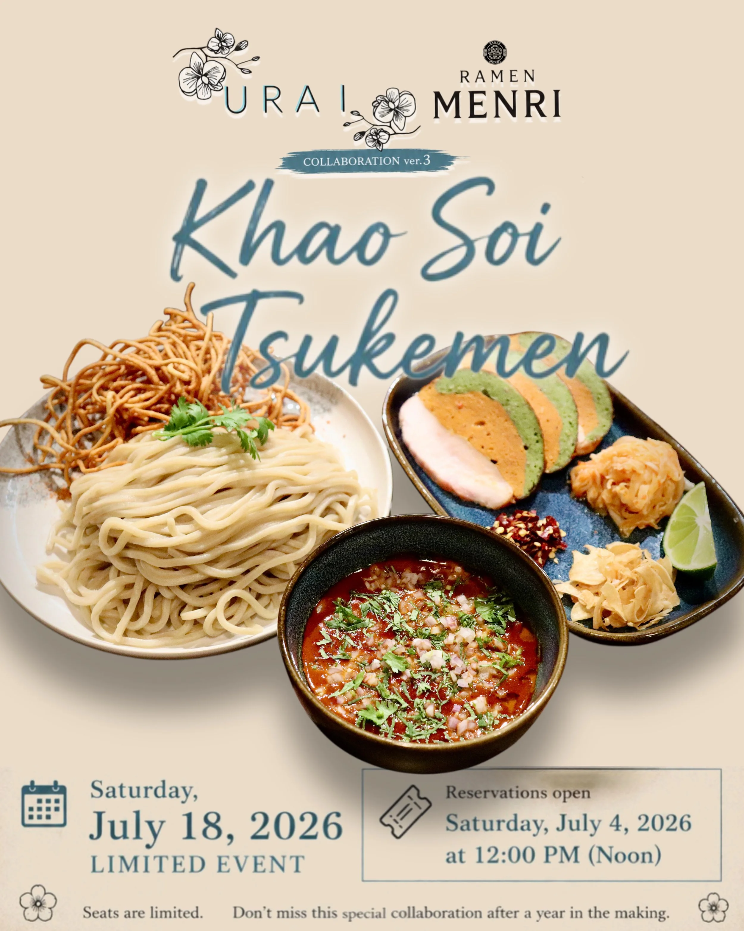 7/18 Urai x Ramen MENRI Collab Tsukemen