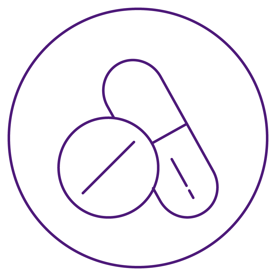 Geometric drawing of an outline square with sections divided by vertical, horizontal, and half circle lines.