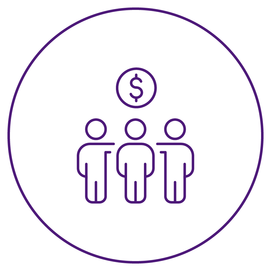 Geometric drawing of an outline square with sections divided by vertical, horizontal, and half circle lines.