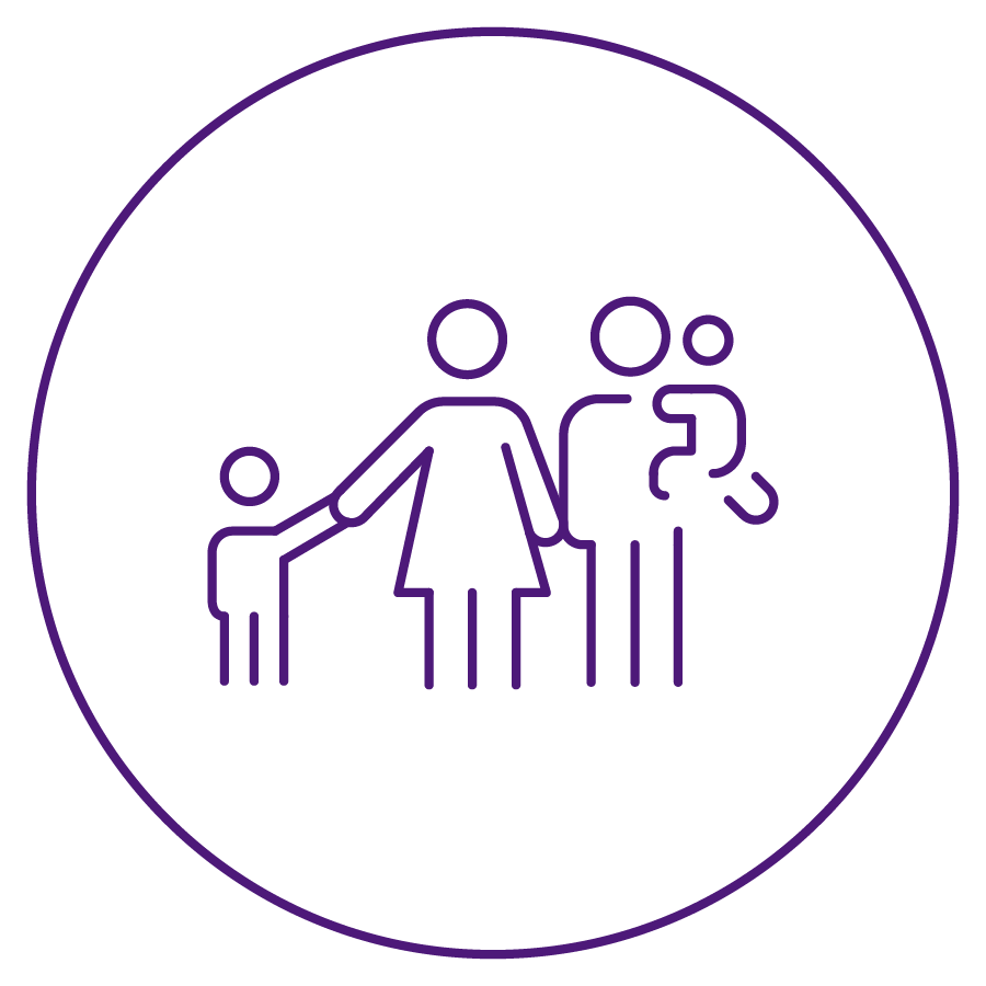 Geometric drawing of an outline square with sections divided by vertical, horizontal, and half circle lines.