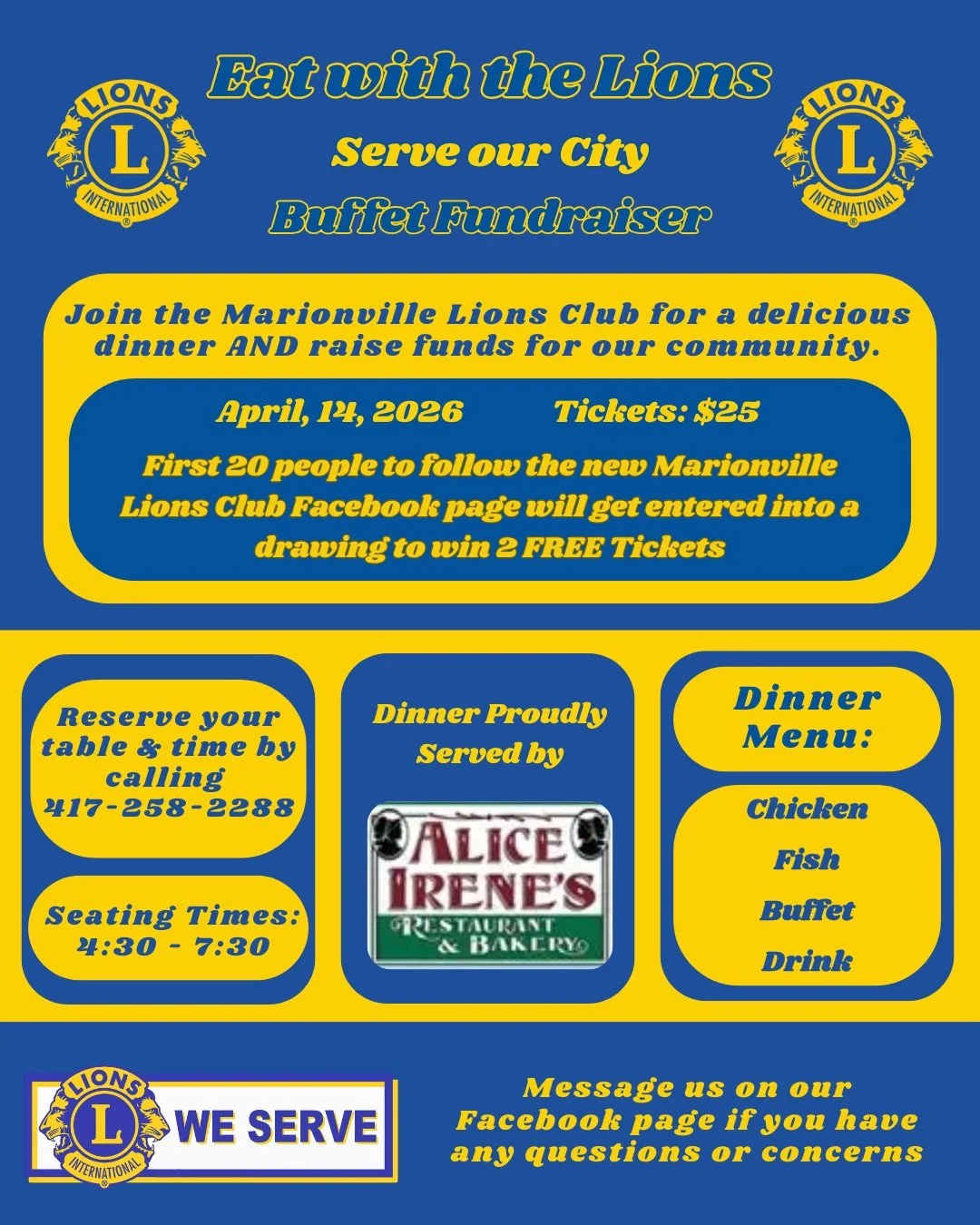 Lions Club Buffet Fundraiser