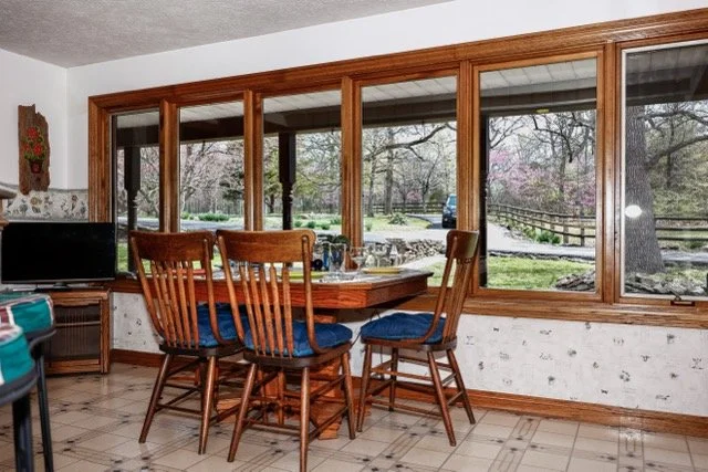 Dining area of the White Squirrel Lodge.