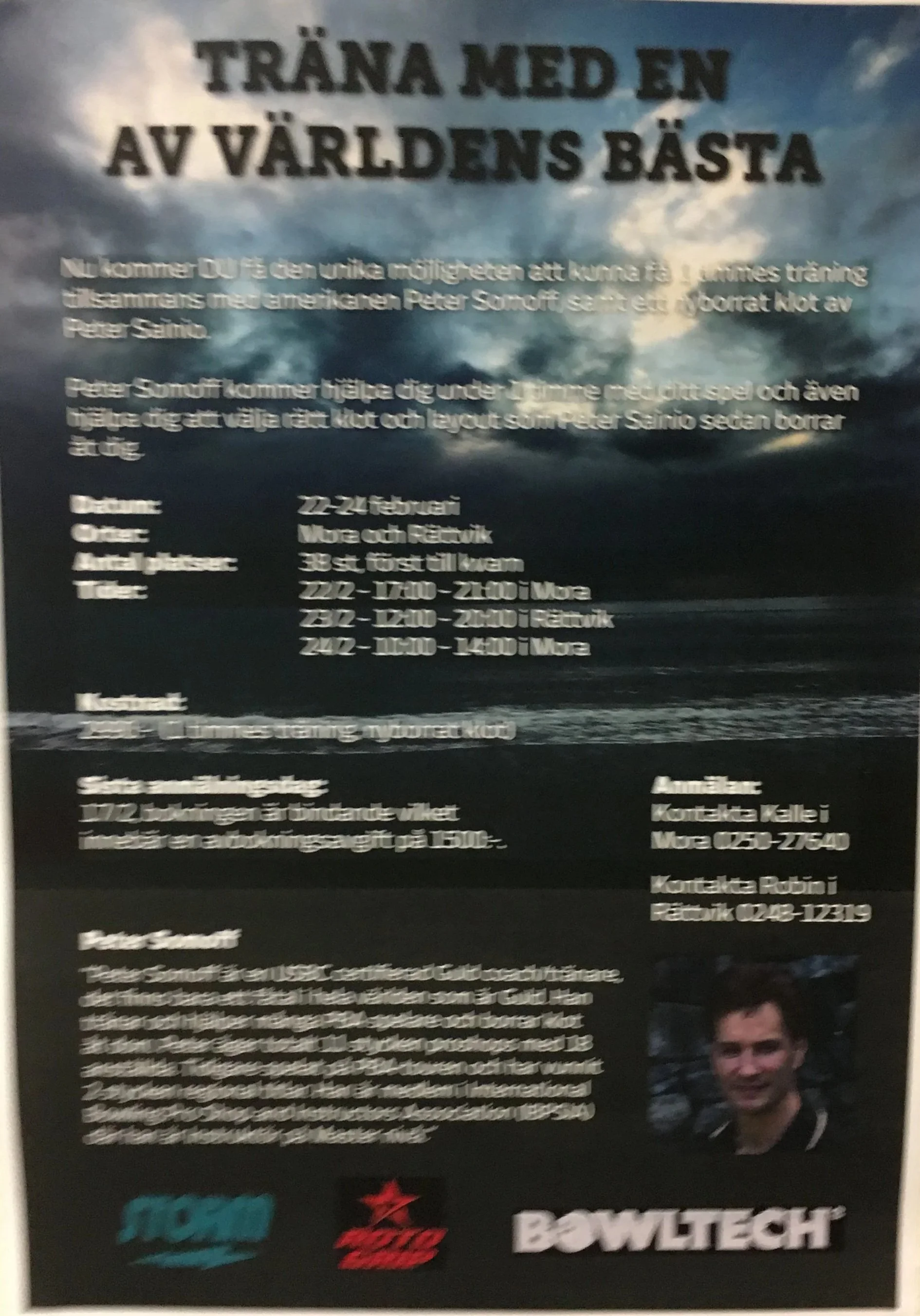 Advertising bowling clinic Sweden 2018