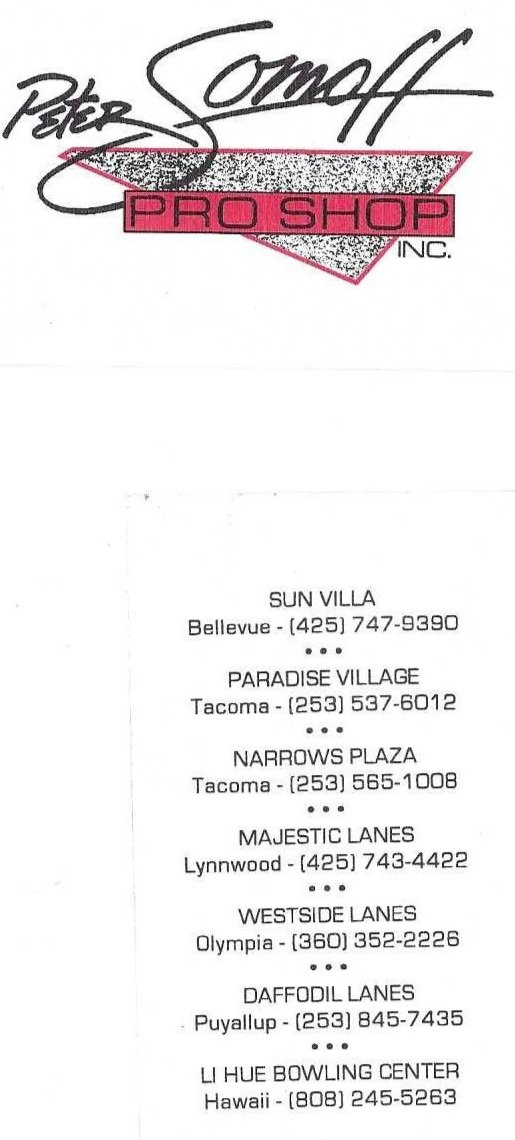 Somoff Business cards locations 1999 
