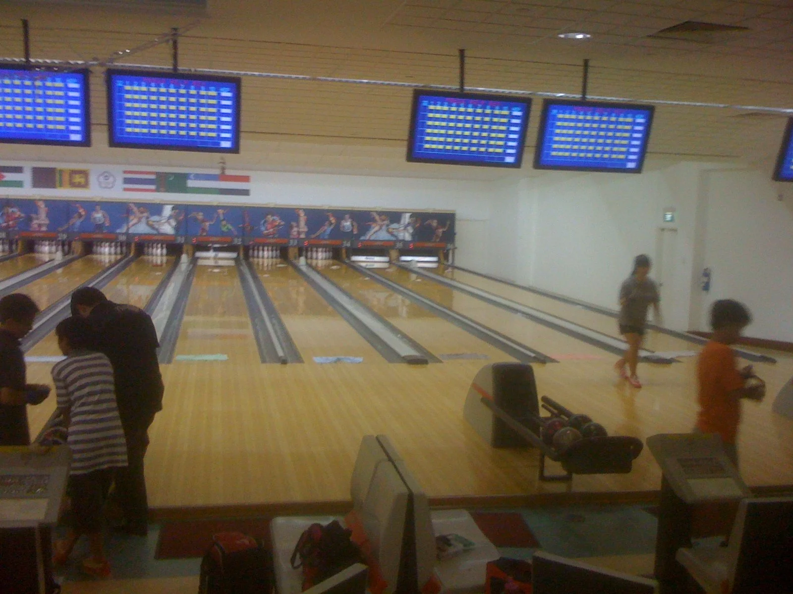 Teaching a bowlers class Singapore, Singapore 2012 