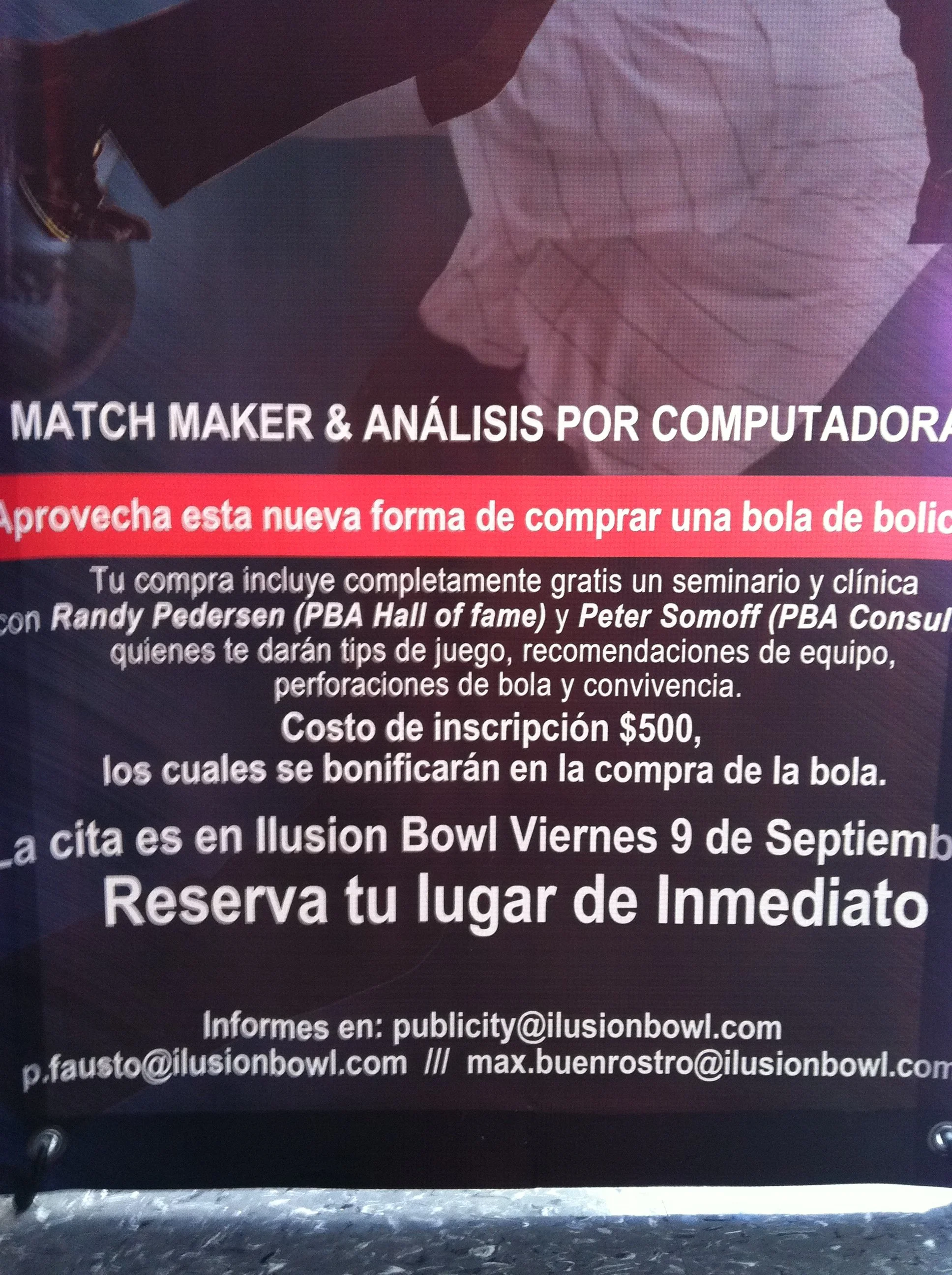 Bowling seminar tour ad with randy Pedersen Mexico 2011.JPEG