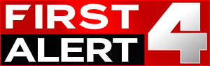 Logo of First Alert 4 channel with red, black, and white color scheme.