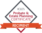 Probate certification demonstrating training and experience in probate and estate administration