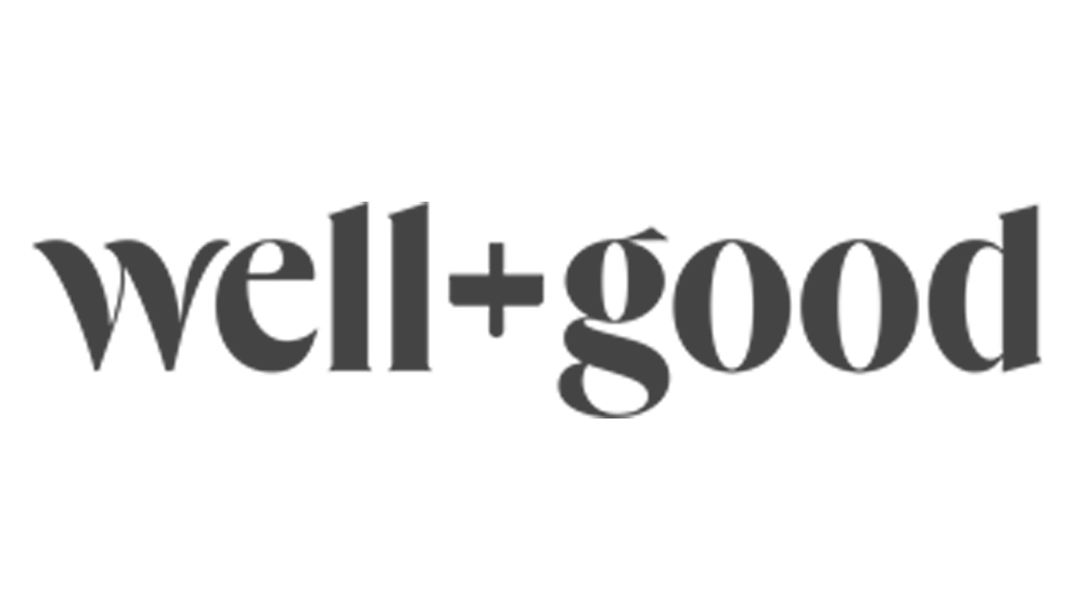 The words 'well + good' in large black text.