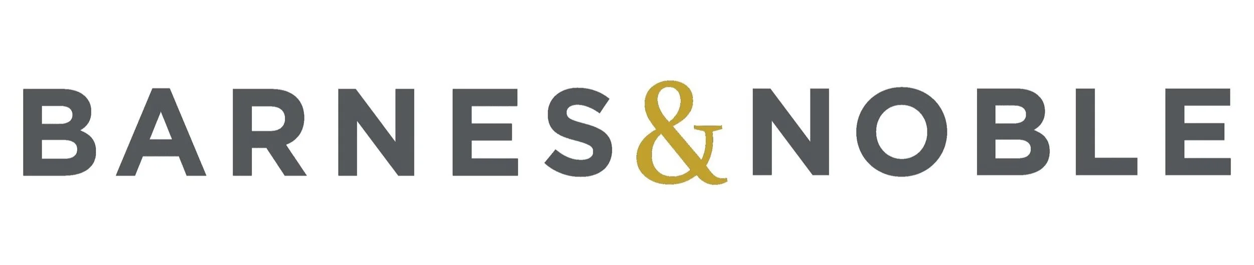Barnes & Noble logo with black text and gold ampersand.