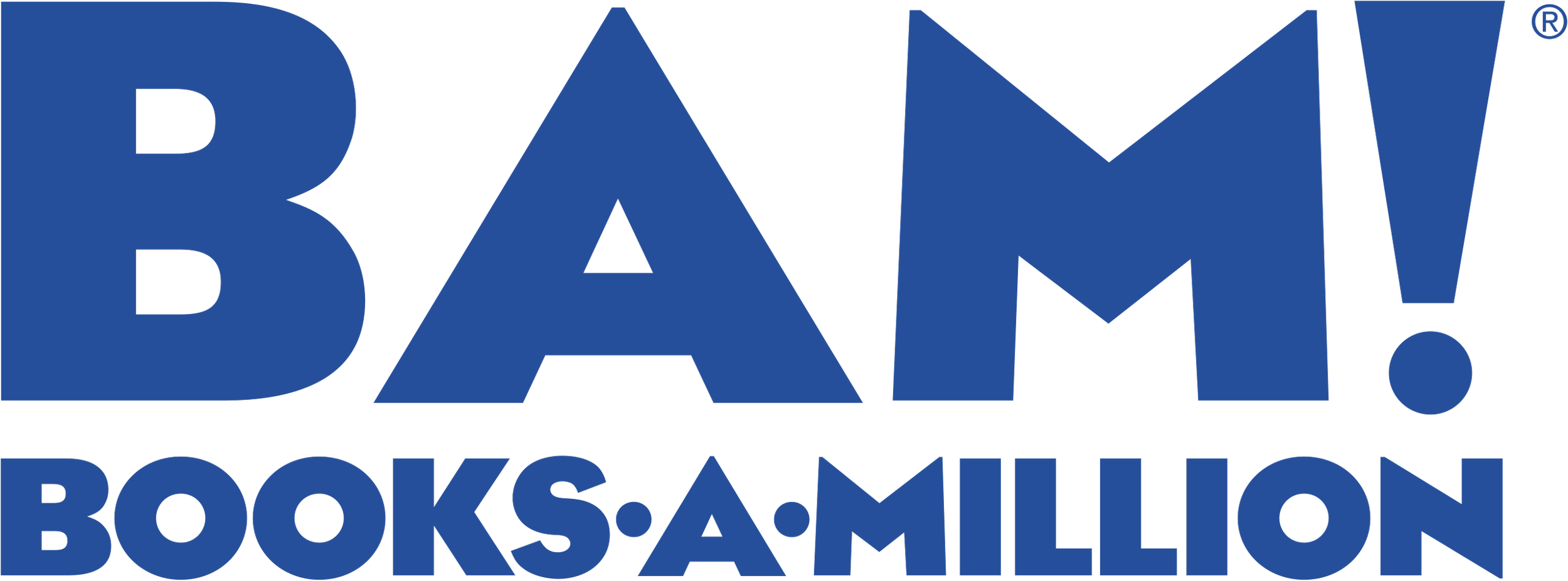 The BAM! logo in bold blue letters with the text "BOOKS•A•MILLION" below it.
