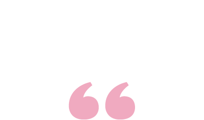 Pink quotation marks on a white background